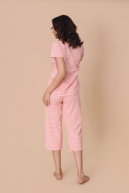 Coral Glow Culotte Set